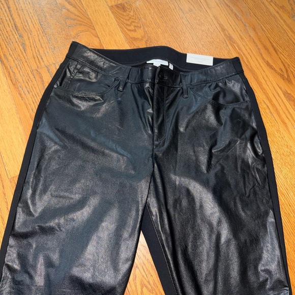 Chico's 5 pocket pointe faux leather front pant, fashion black - Picture 5 of 7